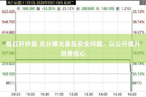 做杠杆炒股 充分曝光食品安全问题，以公开提升消费信心